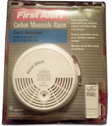 first alert carbon monoxide alarm red light stays