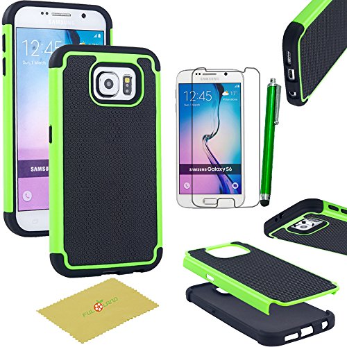 Galaxy-S6-case-S6-case-Fulland-Deluxe-Hybrid-TUFF-Rugged-Shockproof-Rubber-Hard-Case-Cover-For-Samsung-Galaxy-S6-Plus-Stylus-Pen-and-Screen-Protector-Green-0