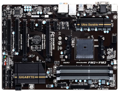 Gigabyte-AMD-FM2-FM2-A88X-Dual-Link-DVI-D-Sub-Triple-Monitor-ATX-Motherboard-GA-F2A88X-D3H-0