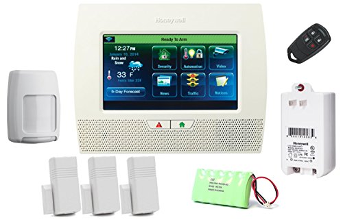 Honeywell-Lynx-Touch-L7000-Starter-Kit-LYNX-Touch-Wireless-Security-Alarm-with-3-5816WMWH-DoorWindow-Transmitters-1-5834-4-Four-Button-Wireless-Keyfob-and-1-5800PIR-RES-Wireless-Motion-Detector-0