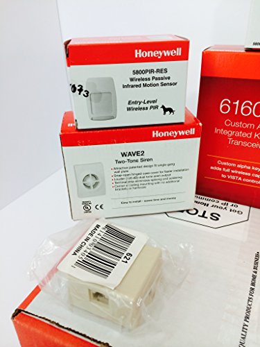 Honeywell-Vista-20P-6160RF-Keypad-3-5816WMWH-5800PIR-RES-5834-4-Battery-Siren-RJ31X-Jack-and-Cord-Kit-Package-0-1