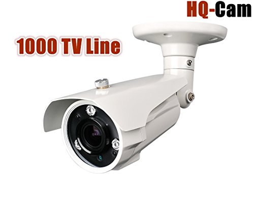 Hq-cam-1000TV-Lines-High-Resolution-Security-Outdoorindoor-Weatherproof-Camera-13-Sony-Ex-View-II-CCD-3IR-Matrix-Infared-LEDs-28-12mm-Vari-focal-Lens-CCTV-Day-and-Night-VIsionIR-Distance-120150ft-0-0