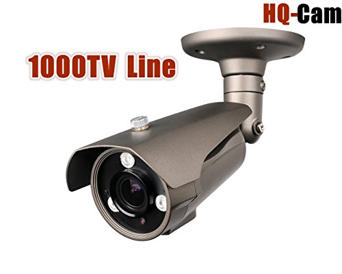 Hq-cam-1000TV-Lines-High-Resolution-Security-Outdoorindoor-Weatherproof-Camera-13-Sony-Ex-View-II-CCD-3IR-Matrix-Infared-LEDs-28-12mm-Vari-focal-Lens-CCTV-Day-and-Night-VIsionIR-Distance-120150ft-0