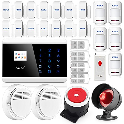 KERUI-Wireless-Touch-Keypad-GSM-Home-Security-Burglar-Alarm-kit-System-Auto-Dialing-Dialer-Call-Wireless-GSM-Host-14pcs-Window-Sensors-4pcs-Remote-control-5pcs-infrared-detector-1pcs-Large-Speaker-0