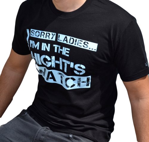 LeRage-Shirts-Mens-SORRY-LADIES-IM-IN-THE-NIGHTS-WATCH-Funny-T-Shirt-Black-X-Large-0-1