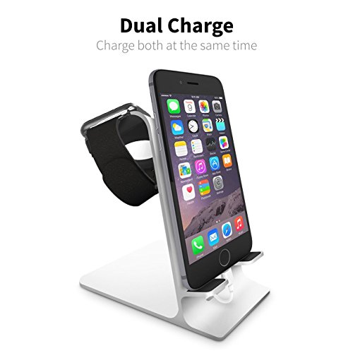 Orzly-DuoStand-Charge-Station-for-Apple-Watch-iPhone-Aluminum-Desk-Stand-Cradle-in-SILVER-with-Built-In-Insert-Slots-for-both-Grommet-Wireless-Charger-and-Lightning-Cable-for-use-as-a-fully-functional-0-3