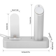 Premium-2-in-1-Apple-Watch-Stand-iPhone-Stand-Charging-Dock-Solid-Aluminum-Body-Desk-Charging-Station-Apple-Watch-Charging-Stand-Cradle-Holder-for-Apple-iWatch-38mm42mm-Comfortable-Viewing-Angle-Charg-0-1