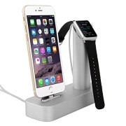 Premium-2-in-1-Apple-Watch-Stand-iPhone-Stand-Charging-Dock-Solid-Aluminum-Body-Desk-Charging-Station-Apple-Watch-Charging-Stand-Cradle-Holder-for-Apple-iWatch-38mm42mm-Comfortable-Viewing-Angle-Charg-0-5