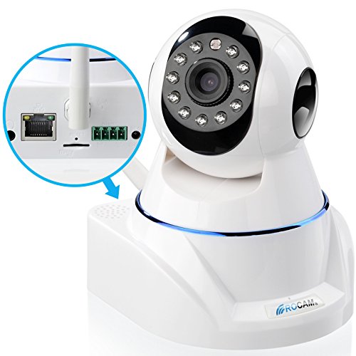 ROCAM-NC400-Wireless-IP-Cameras-Mega-Pixel-Pan-Tilt-WiFi-Home-Security-Cameras-with-IR-Cut11pcs-IR-LEDIR-Irradiation-Distance-Up-to-30ft-Two-Way-AudioiPhone-Android-32G-SD-Card-SlotMotion-Alerts-via-E-0