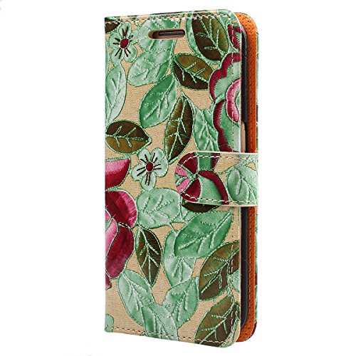 Samsung-S6-CaseSAWAKE-Flower-Pattern-Leather-Wallet-Case-Cover-For-Samsung-GALAXY-S6Green-0