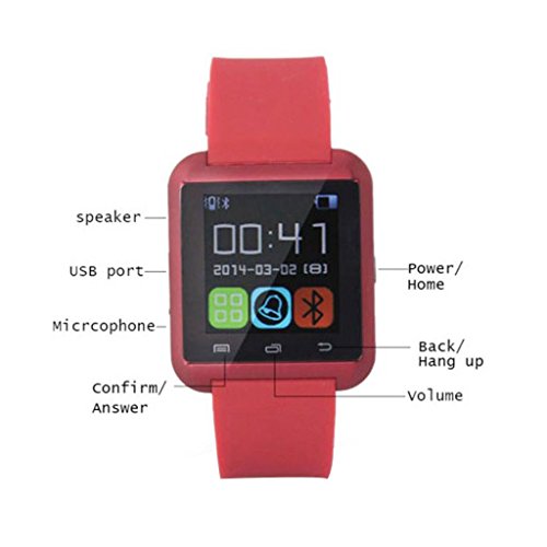 Taken-smart-sports-watch-Bluetooth-Smart-Wrist-Wrap-Watch-Phone-for-Smartphones-IOS-Android-Apple-iphone-55C5S66-Puls-Android-Samsung-S3S4S5S6-Note-2Note-3-Note-4-HTC-Sony-Xiaomi-LG-Android-Phone-red-0-1