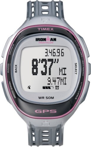 Timex-Womens-T5K629-Ironman-Run-Trainer-GPS-Speed-Distance-Silver-TonePink-Resin-Strap-Watch-0