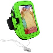 VanGoddy-FULL-360-Protect-Armband-Pouch-w-Key-ID-Card-Pocket-LIME-GREEN-for-OnePlus-One-Smartphone-0-0