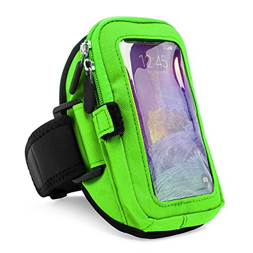 VanGoddy-FULL-360-Protect-Armband-Pouch-w-Key-ID-Card-Pocket-LIME-GREEN-for-OnePlus-One-Smartphone-0