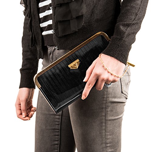 Vangoddy-Zippy-Lady-Wallet-Clutch-with-Detachable-Chain-Wristlet-for-Smartphones-Retail-Packaging-Black-0-5