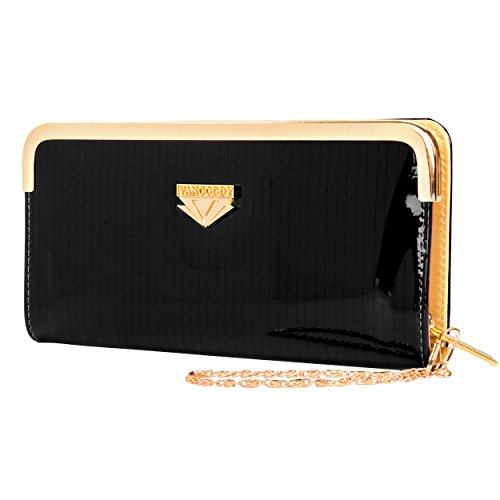 Vangoddy-Zippy-Lady-Wallet-Clutch-with-Detachable-Chain-Wristlet-for-Smartphones-Retail-Packaging-Black-0