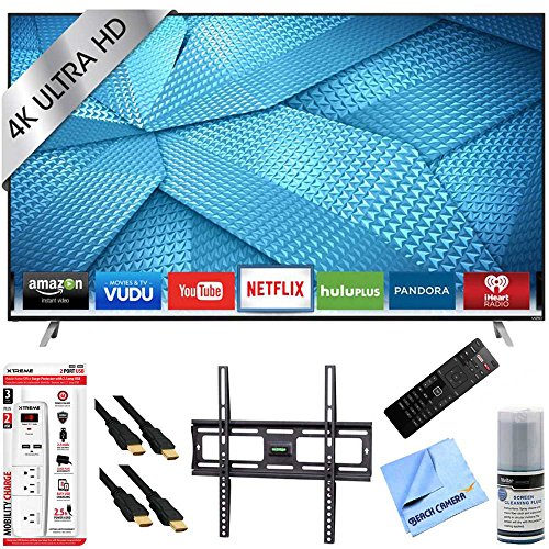 Vizio-M50-C1-50-Inch-120Hz-4K-Ultra-HD-M-Series-LED-Smart-HDTV-MountHook-Up-Bundle-includes-M50-C1-4K-Ultra-HD-Smart-TV-Flat-Wall-Mount-Kit-6-Outlet2-USB-Wall-Tap-and-Microfiber-Cleaning-Cloth-0