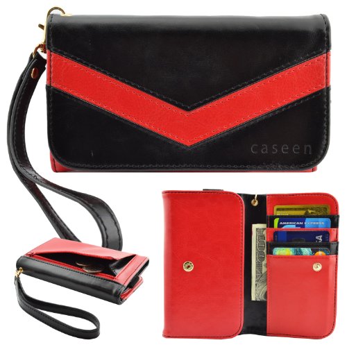 caseen-ViVi-Womens-Smartphone-Wallet-Clutch-Wristlet-Case-RedBlack-for-Apple-iPhone-6-Plus-Samsung-Galaxy-S6-S6-Edge-Note-4-Edge-3-2-II-Google-Nexus-6-Galaxy-S5-Active-HTC-One-M9-EYE-M8-Sony-Xperia-Z3-0