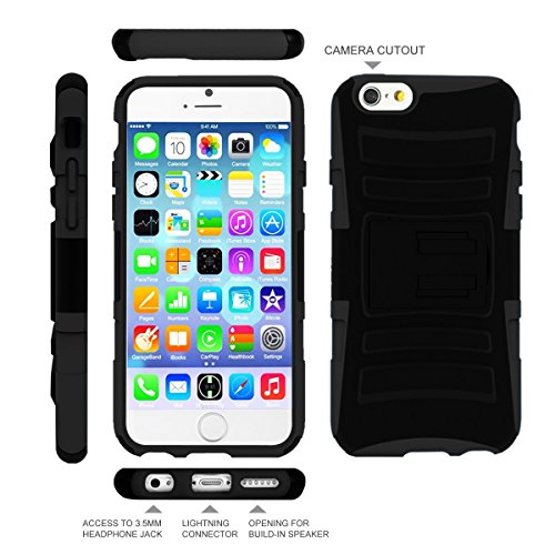 iPhone-6-Plus-CaseVAKOO-iPhone-6-Plus-Belt-Clip-3-in-1-Combo-Holster-Case-Set-Shockproof-Drop-Proof-Heavy-Duty-Rugged-Soft-Silicone-Dual-Layer-Armor-Stand-Case-with-Locking-Belt-Swivel-Clip-Viewing-Ki-0-2