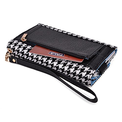 Black-and-White-Houndstooth-Print-Smartphone-Bag-XL-size-for-OnePlus-One-0-4