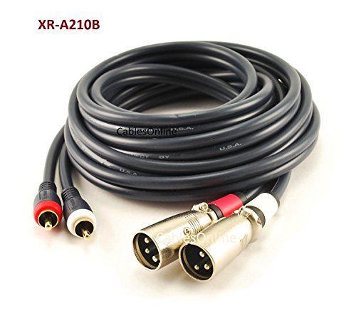 CablesOnline-10ft-2-XLR-3C-Male-to-2-RCA-Male-Professional-Premium-Grade-Stereo-Audio-Cable-w-XLR-Nickel-Plated-Connectors-XR-A210B-0