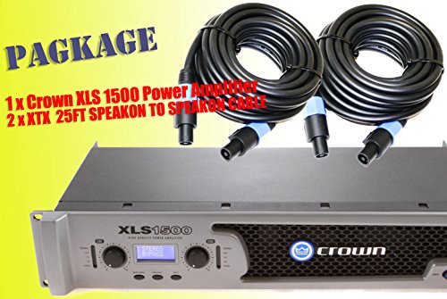 Crown-XLS1000-DriveCore-1100W-Stereo-Power-Amplifier-2-STS-12GA-25ft-Premium-Cables-0