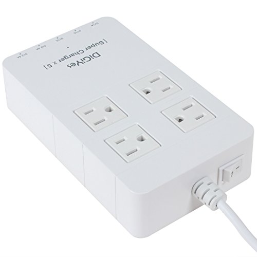 DiGiYes-US-Patch-Board-Power-Plug-Super-Charger-5V-8A-40W-5-USB-Port-Charger-Electrical-4-AC-Power-Sockets-Multi-outlets-Charging-Station-Built-in-4-Surge-Protected-Outlets-Power-Strip-Power-Extension-0-3