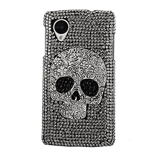 EVTECHTM-Luxury-3D-Handmade-Skull-Fashion-Crystal-Rhinestone-Bling-Hard-Case-Cover-Faceplate-for-Google-Nexus-5-D820-D821-0