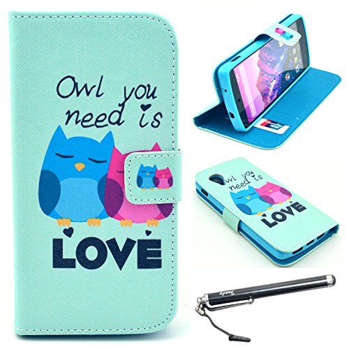 Nexus-5-Case-Speedtek-Love-Owls-Pattern-Premium-PU-Leather-Wallet-Flip-Protective-Skin-Case-with-Magnetic-Closure-for-LG-Google-Nexus-5-Smart-Phone-Built-in-Credit-CardID-Card-Slot-0