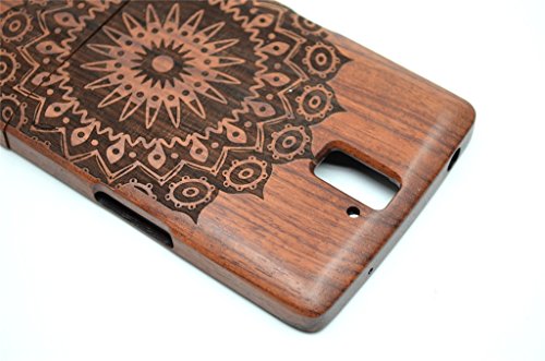 Oneplus-One-Plus-One-Wood-Case-Rose-Wood-Mandala-Flowers-Premium-Quality-Natural-Wooden-Case-for-your-Smartphone-and-Tablet-by-VolksRoseTM-0-0