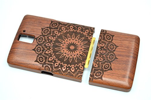 Oneplus-One-Plus-One-Wood-Case-Rose-Wood-Mandala-Flowers-Premium-Quality-Natural-Wooden-Case-for-your-Smartphone-and-Tablet-by-VolksRoseTM-0-2