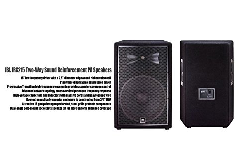 PACKAGE-Two-2-x-JBL-JRX215-Two-Way-Sound-Reinforcement-PA-Speakers-1x-CROWN-XLS1000-Drivecore-Series-Power-Amplifier-2x-STS12G25-25Ft-Speakon-Cables-2x-EMB-Speaker-Stands-0-0