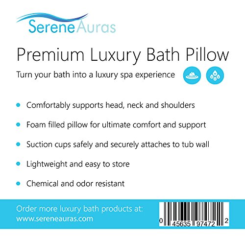 Serene-Auras-Luxury-Bath-Pillow-Premium-Comfort-and-Support-for-the-Head-Neck-and-Shoulders-Lightweight-and-Durable-Perfect-for-Jacuzzi-Bathtub-Hot-Tub-or-Spa-Seven-Suction-Cups-for-Safe-and-Secure-Re-0-2