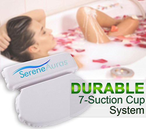 Serene-Auras-Luxury-Bath-Pillow-Premium-Comfort-and-Support-for-the-Head-Neck-and-Shoulders-Lightweight-and-Durable-Perfect-for-Jacuzzi-Bathtub-Hot-Tub-or-Spa-Seven-Suction-Cups-for-Safe-and-Secure-Re-0-4