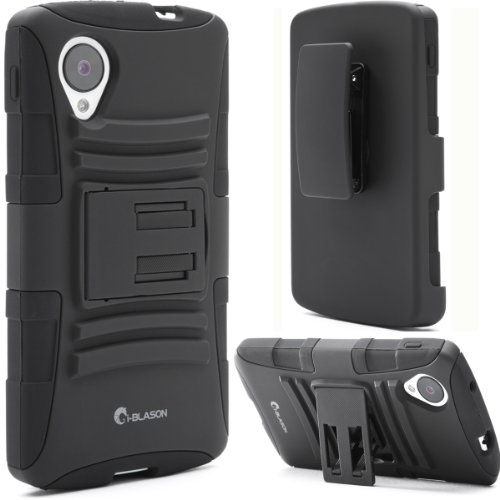 i-Blason-Google-Nexus-5-Smart-Phone-by-LG-Prime-Series-Dual-Layer-Holster-Case-with-Kickstand-and-Locking-Belt-Swivel-Clip-Black-0