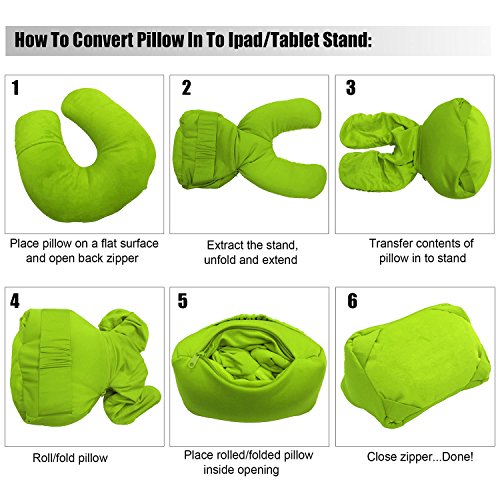 AMC-Multi-Function-Sofa-Bed-Travel-Pillow-Stand-for-Ipad-Tablet-Ereader-Lime-0-5