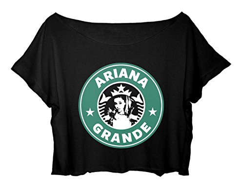 ASA-Womens-Crop-Top-Ariana-Grande-T-Shirt-Mermaid-Princess-Ariana-Grande-Tee-Shirt-Black-0