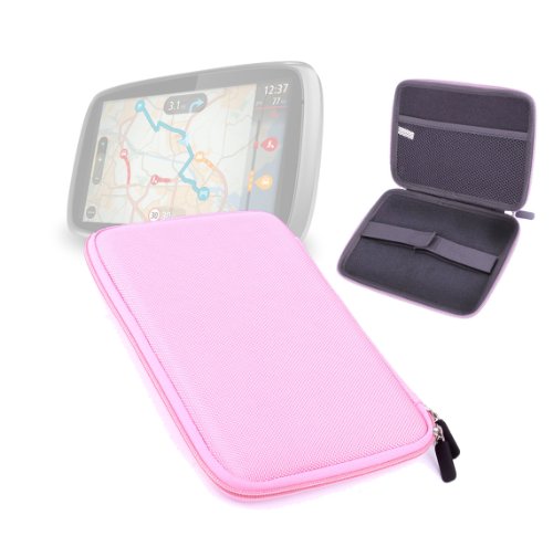 DURAGADGET-Pink-7-Shock-Absorbing-Hard-EVA-Shell-Case-for-NEW-TomTom-GO-610-Tomom-GO-6100-Satnav-With-Internal-Elasticated-Velcro-Strap-Netted-Accessory-Pocket-0