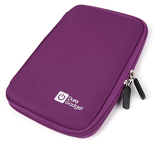 DURAGADGET-Purple-7-Shock-Absorbing-Hard-EVA-Shell-Case-for-NEW-TomTom-GO-610-Tomom-GO-6100-Satnav-With-Internal-Elasticated-Velcro-Strap-Netted-Accessory-Pocket-0-5