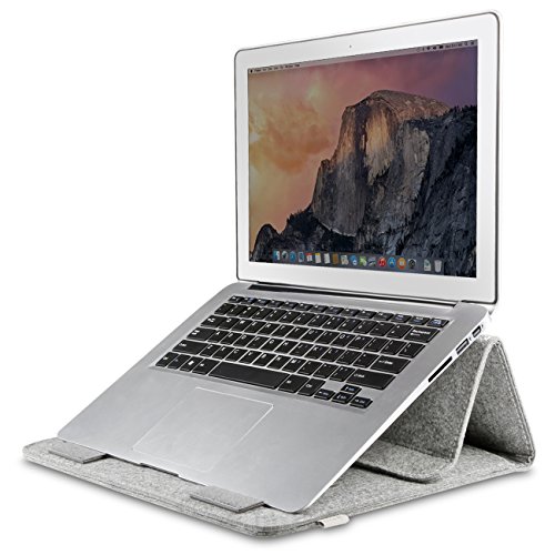 Inateck-129-iPad-Pro-133-Inch-MacBook-Air-Pro-Retina-Sleeve-Case-Cover-Ultrabook-Netbook-Laptop-Bag-Tablet-PC-Sleeve-with-Stand-Function-for-MacBook-and-iPad-Gray-0-0