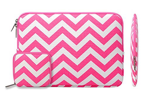 Laptop-Sleeve-Mosiso-Chevron-Rose-Red-Canvas-Fabric-Case-Cover-for-129-iPad-Pro-133-Inch-Laptop-Notebook-MacBook-Air-MacBook-Pro-With-bonus-case-for-MacBook-charger-or-Magic-Mouse-0