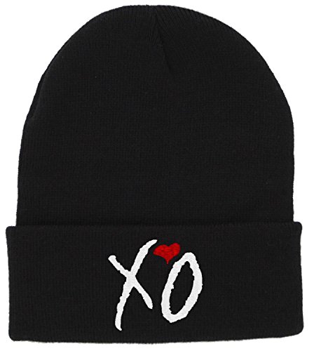 Winter-Warm-Knit-Black-XO-Beanie-Hat-Men-Women-Letter-Beanie-0