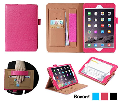 iPad-Pro-Case-Bovon-Folio-Premium-PU-Leather-Stand-Case-Cover-with-Auto-Wake-Sleep-Feature-Elastic-Strap-Card-Slots-Note-Holder-for-Apple-iPad-Pro-2015-Release-Pink-0