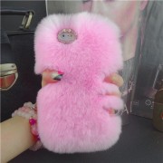 Auroralove-47-Inch-Rabbit-Fur-Hair-Case-with-Butterfly-Crystal-Rhinestone-for-iPhone-6s-6-Bundle-with-Screen-Protector-Pink-0-0