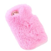 Auroralove-47-Inch-Rabbit-Fur-Hair-Case-with-Butterfly-Crystal-Rhinestone-for-iPhone-6s-6-Bundle-with-Screen-Protector-Pink-0-1