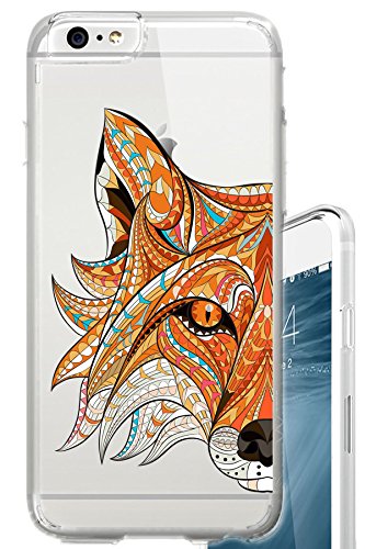 iPhone-6S-Case-Tribal-Fox-Face-Aztec-Ethnic-Fashion-Tattoo-Clear-Translucent-Transparent-Unique-Design-Pattern-Cover-For-iPhone-6S-also-fits-iPhone-6-0