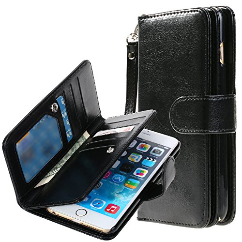 iPhone 6S Plus case , E LV iPhone 6S Plus Wallet Case with Hand Strap and STAND - Flip Cover and ...